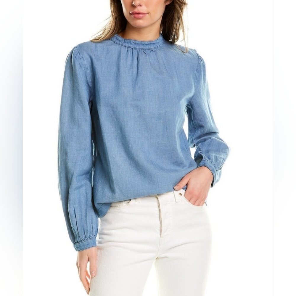 NWT Bella Dahl Button-Back Linen Blend Top